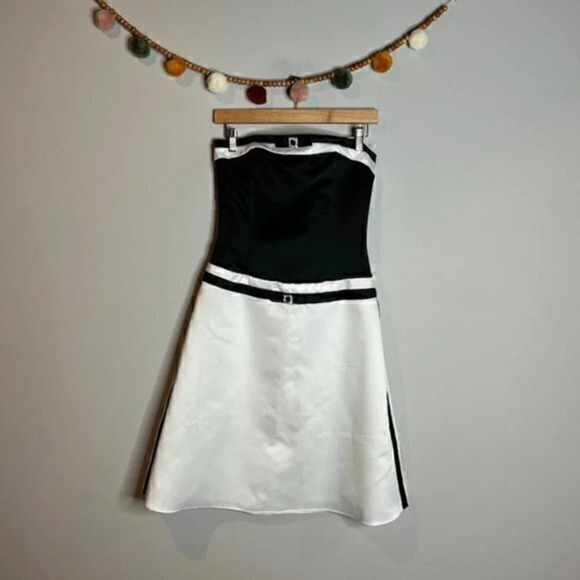 Scott McClintock Y2K strapless color block formal dress - Picture 1 of 9